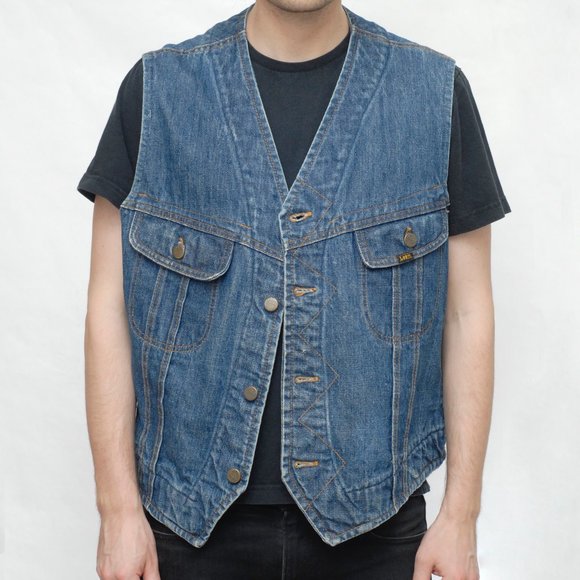 Vintage Lee Denim Rider Vest- Customized - Picture 1 of 4
